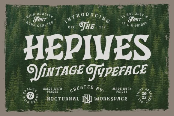 Hepives: A Vintage-Inspired Display Font for Modern Editorial Design